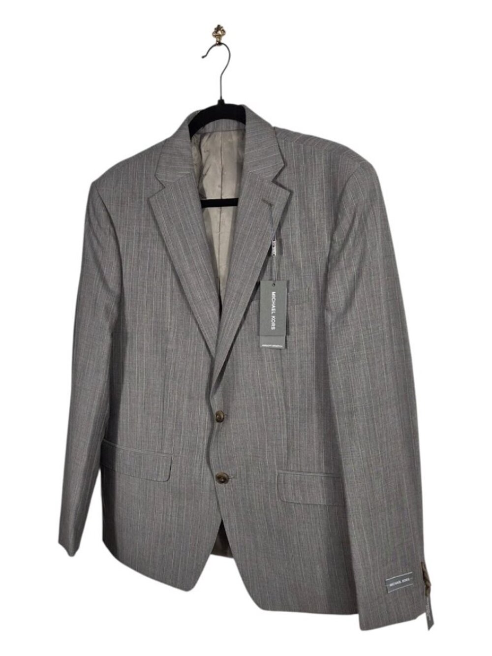 NWT Michael Kors Gray Pinstripe Wool Blend Suit Jacket Blazer Men Size 44R